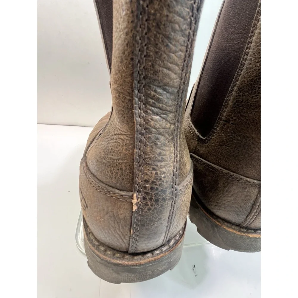 UGG Mens Herrick Chelsea Boots Dark Brown Leather Mens Size 12 Pull On Rugged